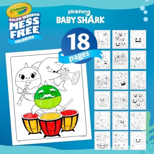 Crayola Baby Shark Color Wonder Mess Free Coloring Pages & Markers | 18 Pages & 5 Markers thumbnail 4