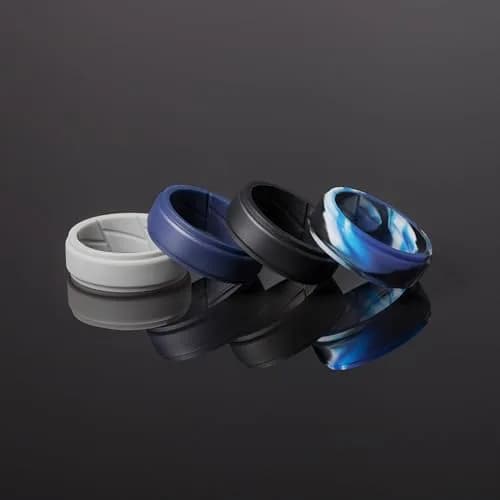 ThunderFit Silicone Wedding Rings for Men, Breathable Airflow Inner Grooves | Safe, Flexible, Hypoallergenic thumbnail 5