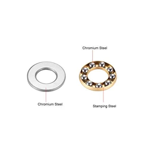 uxcell F8-16M Thrust Ball Bearings 8mm x 16mm x 5mm Chrome Steel Single Direction (2-Pack) thumbnail 2