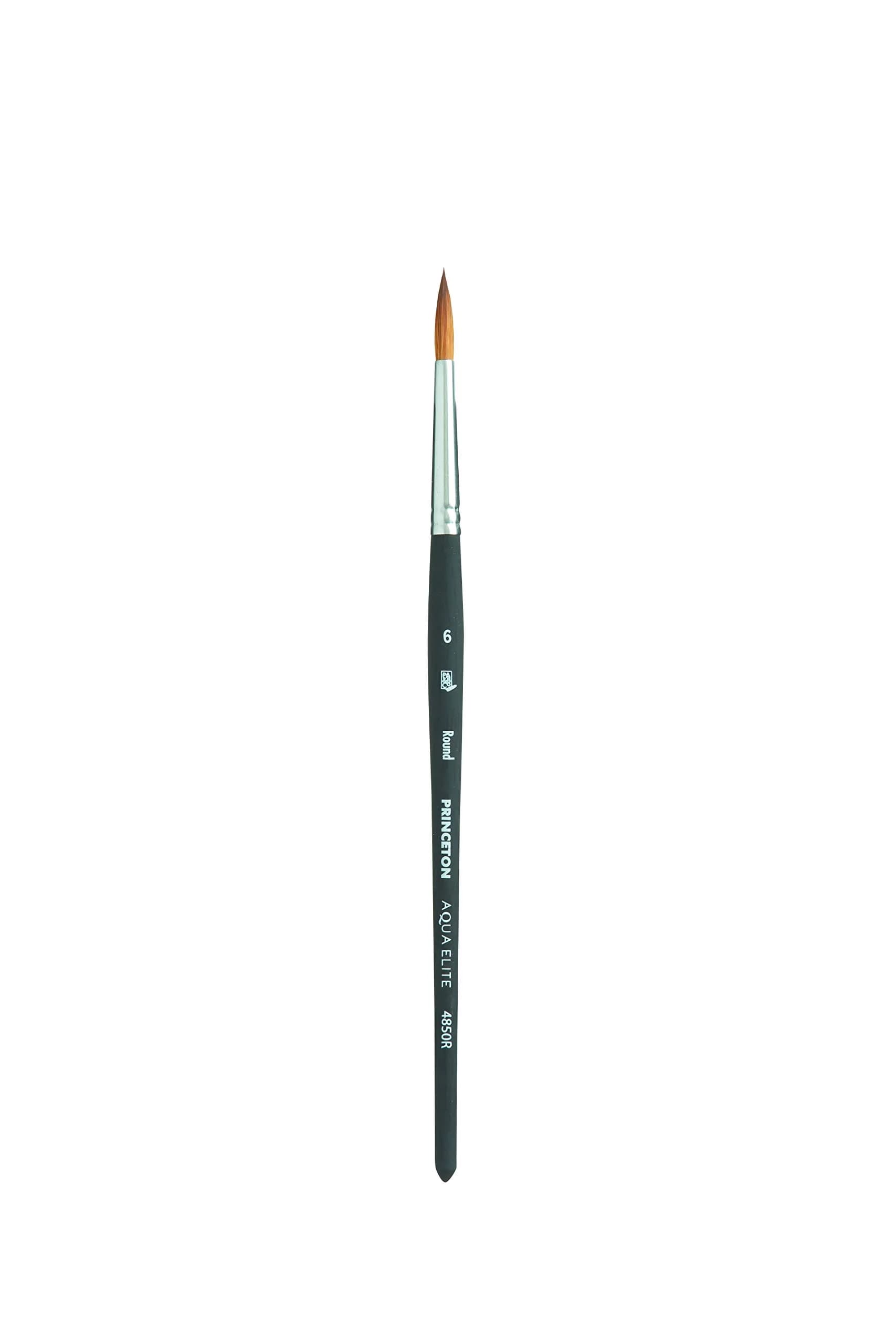 Princeton Aqua Elite Series 4850 Watercolor Paint Brush, Round, Size 6 | Synthetic Kolinsky Performance - main product image
