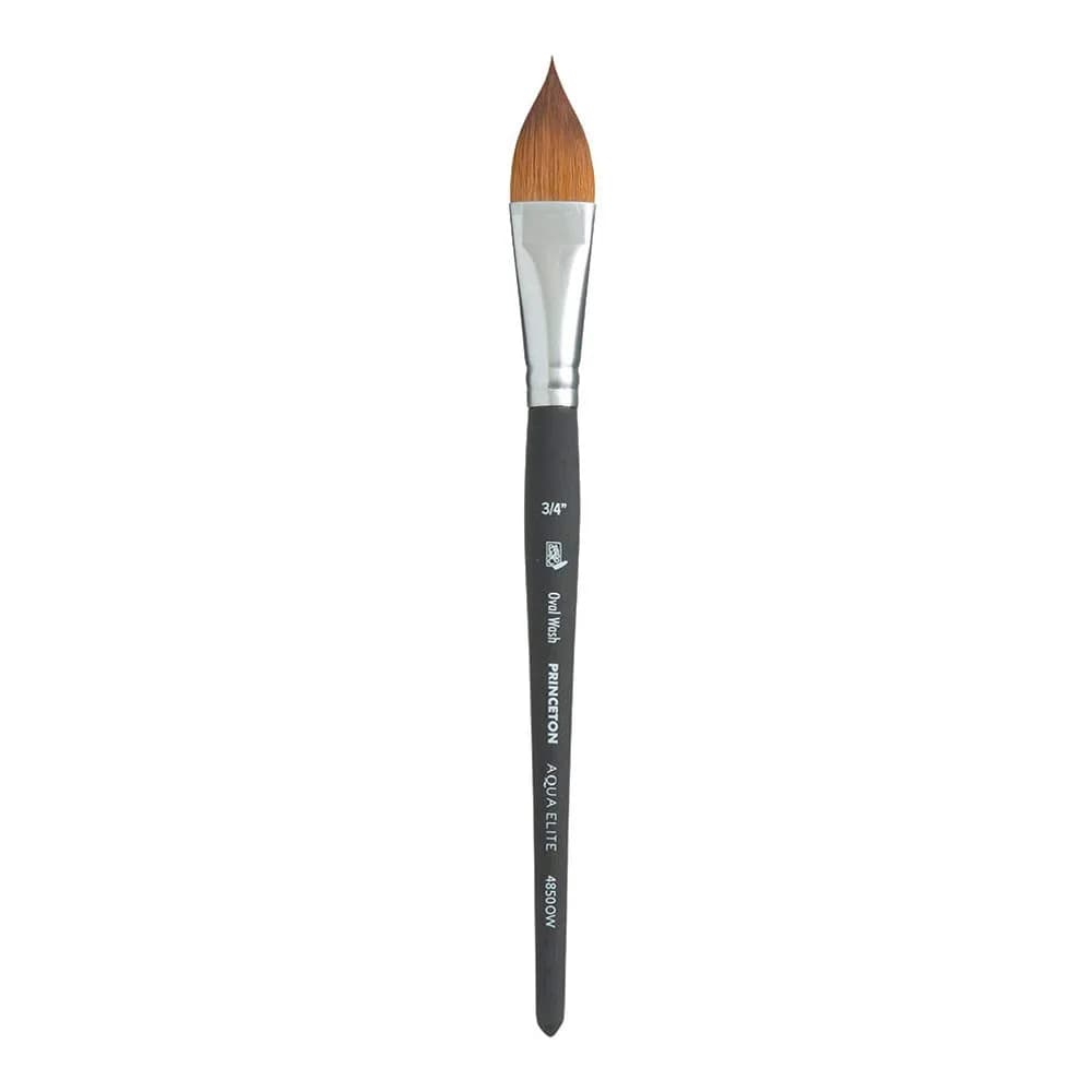 Princeton Aqua Elite Series 4850 Watercolor Paint Brush, 3/4 in | Synthetic Kolinsky, Oval Wash, Durable