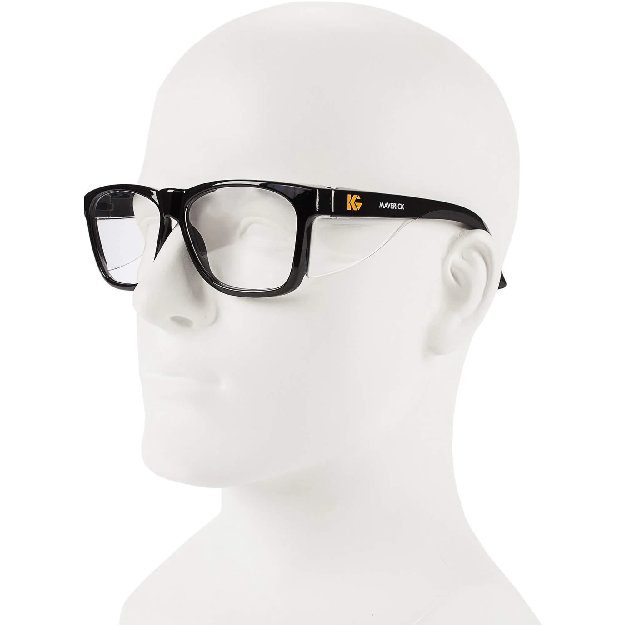 KleenGuard V30 Maverick Safety Glasses with Anti-Fog Coating, Clear Lenses, Black Frame (Qty 1) | ANSI Z87.1+ Certified - view 2