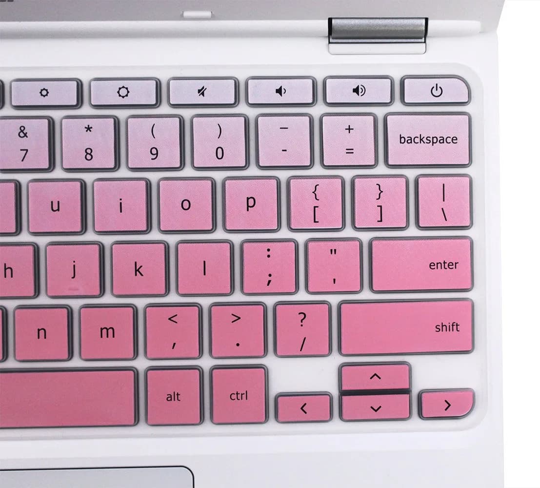 YYubao Silicone Keyboard Skin Cover for Lenovo Chromebooks 11.6" & 14" - Ombre Pink | US Layout Compatible - view 4