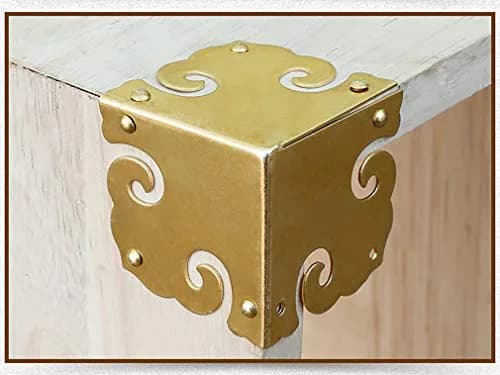 Tiazza Brass Corner Protectors 4pcs | Antique Hardware for Furniture & Jewelry Boxes thumbnail 4