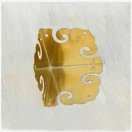 Tiazza Brass Corner Protectors 4pcs | Antique Hardware for Furniture & Jewelry Boxes thumbnail 3