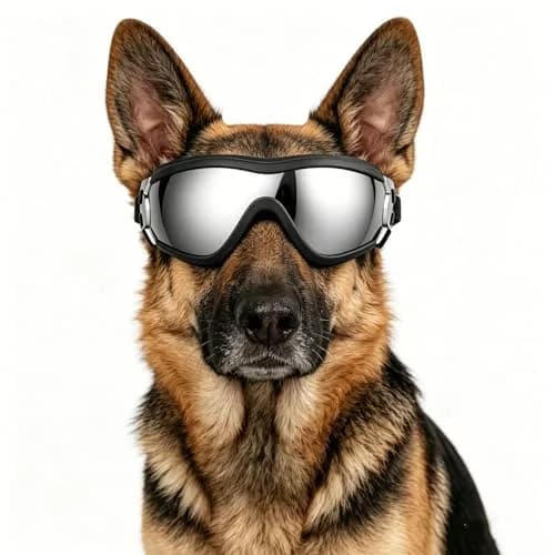 NAMSAN Dog Sunglasses for Medium to Large Dogs, UV Protection Dog Goggles 16.5cm (6.5in) | Sporty Black thumbnail 1