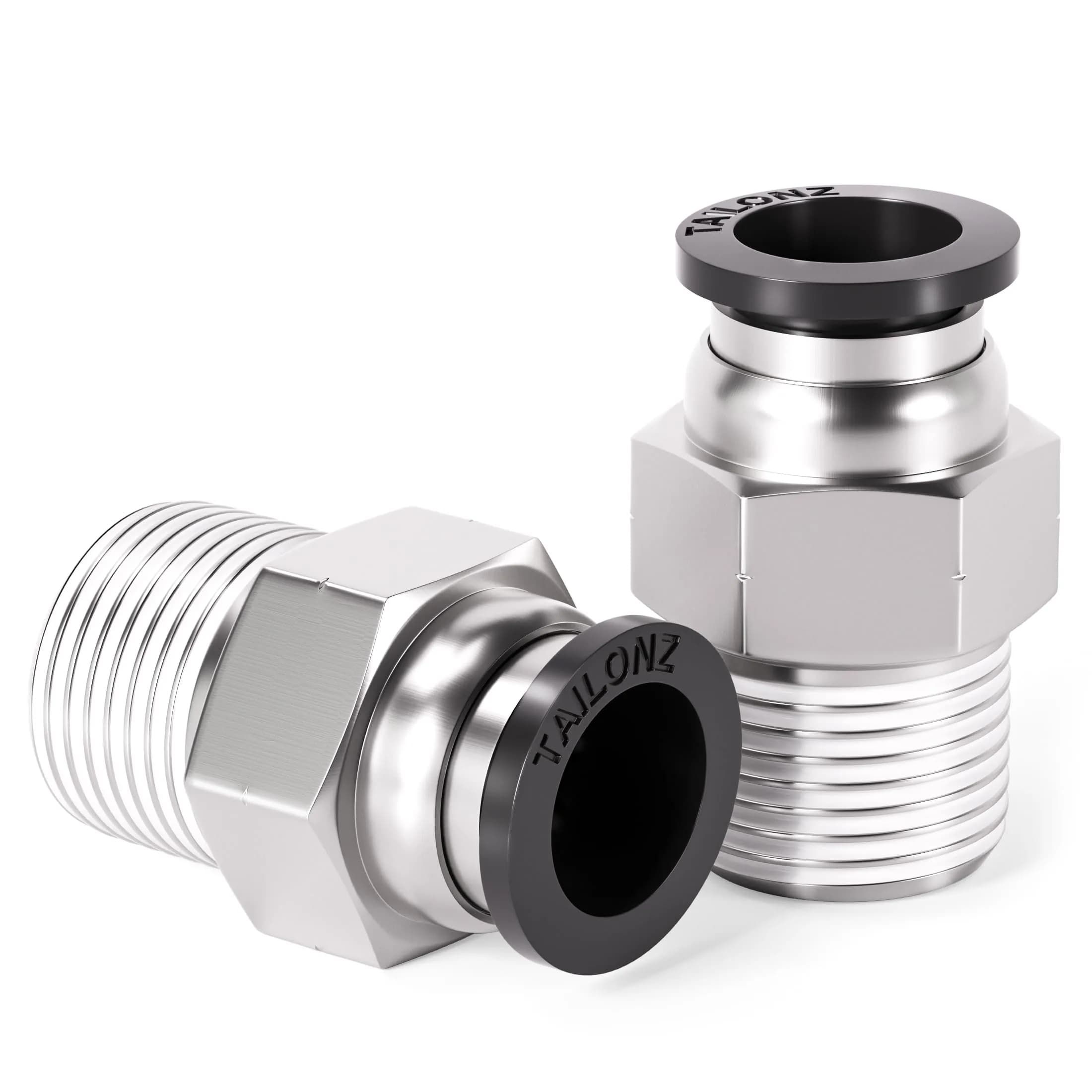 TAILONZ 3/8" Tube OD x 1/4" MNPT Straight Push to Connect Fitting 10Pcs | Copper & Plastic, Water & Air Compatible, Easy Assembly — 3/8"OD x 1/4"NPT