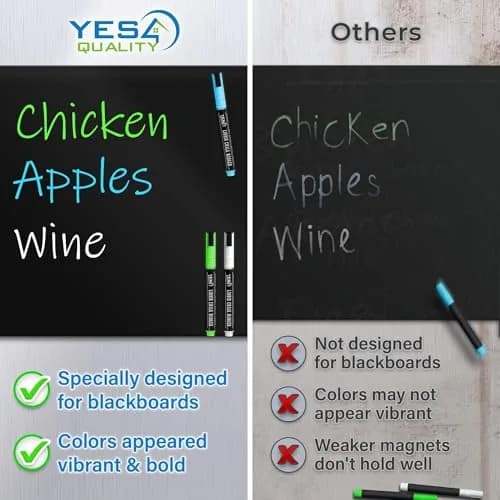 YES4QUALITY Magnetic Black Dry Erase Board 17x11 inches | Easy-Erase Surface & Bright Markers thumbnail 5