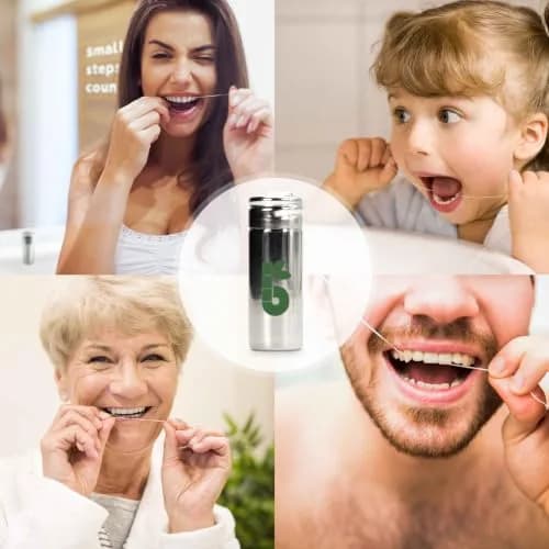 Bambaw Vegan Dental Floss with Stainless Steel Dispenser | 50 meters (165 ft) Mint Tape | Refillable Zero Waste thumbnail 7