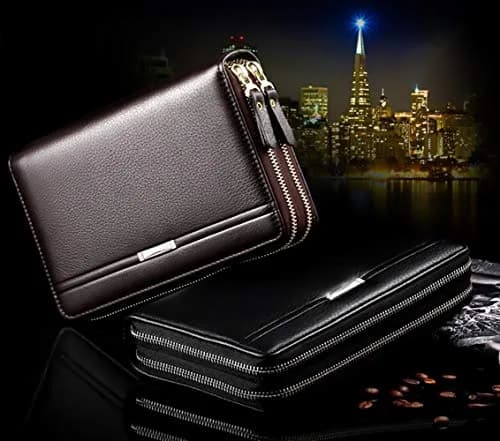 Valentoria Men's Large Clutch Wallet Purse 21cm (8.27") | Business Travel Hand Bag with Zipper for Phone & Cards thumbnail 8