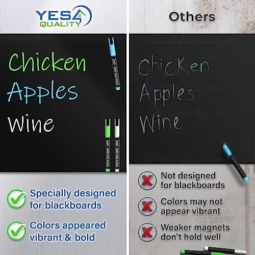 YES4QUALITY Magnetic Black Dry Erase Board 12x8 inches | Easy-Erase Surface & Bright Markers thumbnail 5