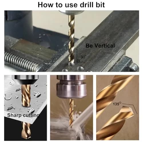 Sipery 4mm Cobalt Drill Bit 10 Pack | High Speed Steel for Hardened Metal & Stainless Steel thumbnail 6