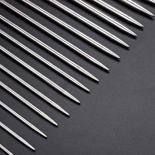 BCMRUN Straight Knitting Needle Set 36cm (14.1 inch) | 11 Sizes 2mm-8mm Stainless Steel with Stitch Markers & Tape thumbnail 7