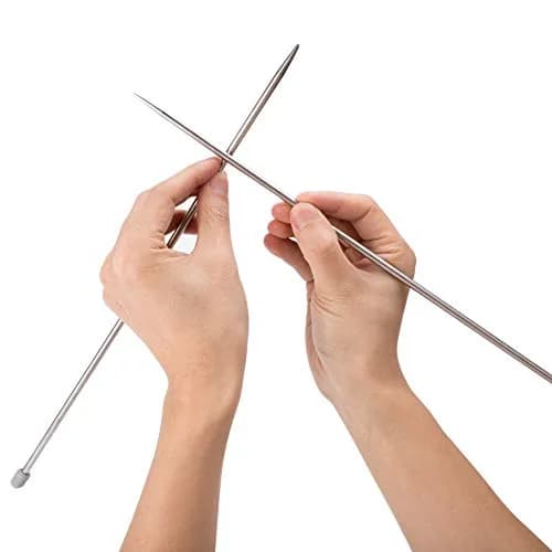 BCMRUN Straight Knitting Needle Set 36cm (14.1 inch) | 11 Sizes 2mm-8mm Stainless Steel with Stitch Markers & Tape thumbnail 8