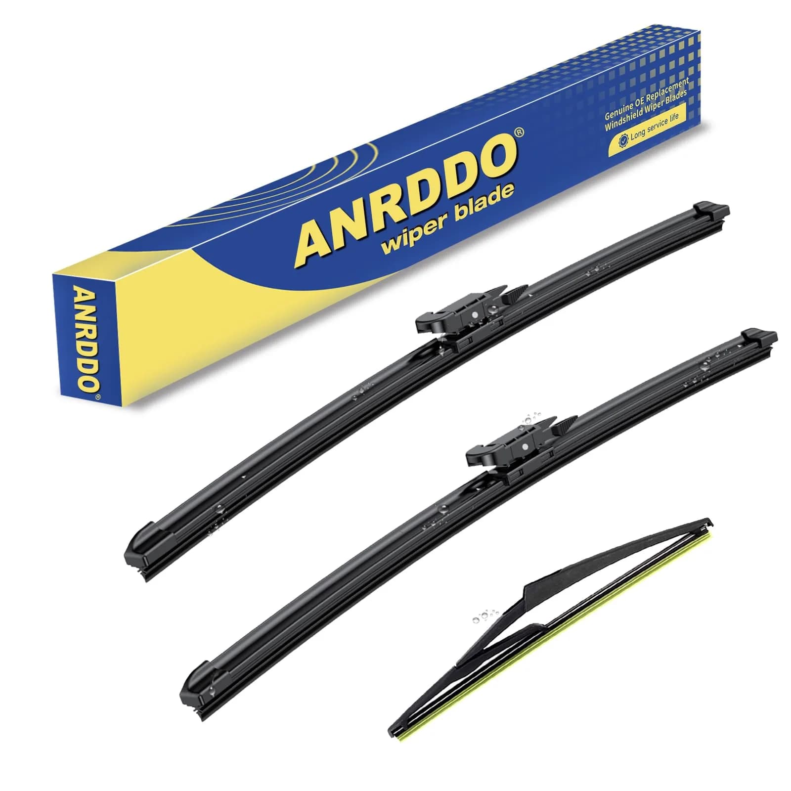 ANRDDO 28"+21"+12" Pinch Tab Windshield Wiper Blades Set | OE Replacement for Mercedes-Benz ML/GL/R-Class — 28"+21"+12"