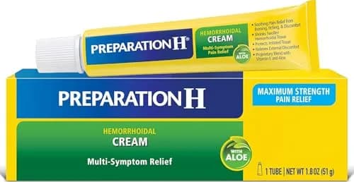 Preparation H Hemorrhoid Cream with Aloe 1.8 Oz (51g) | Fast Multi-Symptom Relief for Itching, Burning, Swelling thumbnail 1