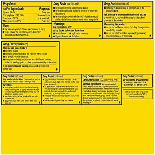 Preparation H Hemorrhoid Cream with Aloe 1.8 Oz (51g) | Fast Multi-Symptom Relief for Itching, Burning, Swelling thumbnail 7