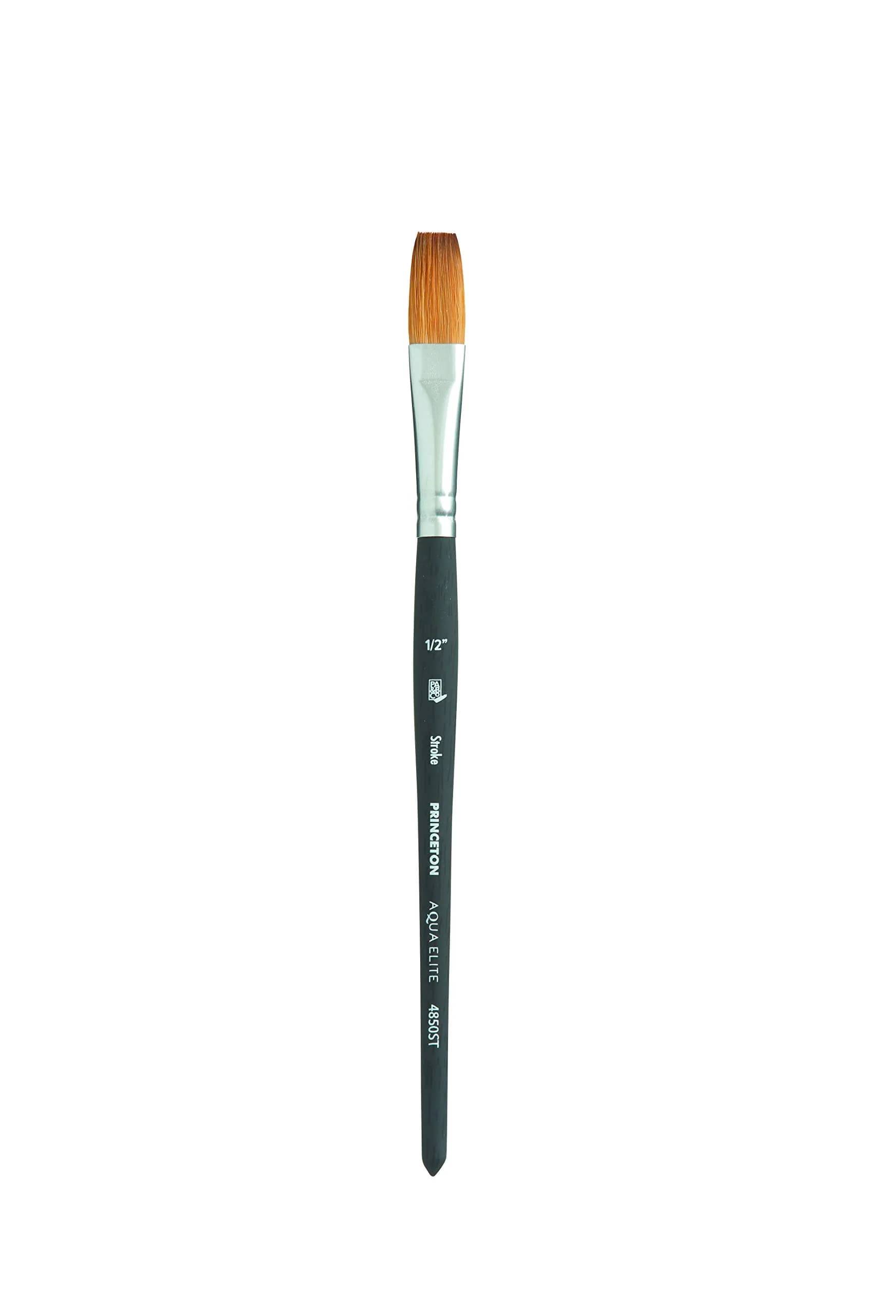 Princeton Aqua Elite Series 4850 Watercolor Paint Brush, Round, Size 6 | Synthetic Kolinsky Performance — Matte Black