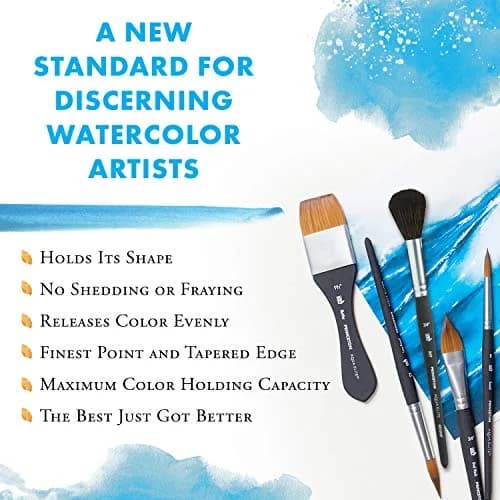 Princeton Aqua Elite Stroke Brush 1/2 inch | Synthetic, Short Handle, Watercolor Artist Tool thumbnail 6