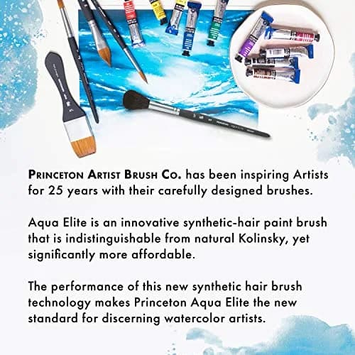 Princeton Aqua Elite Stroke Brush 1/2 inch | Synthetic, Short Handle, Watercolor Artist Tool thumbnail 7