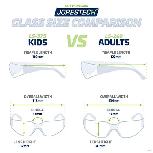 JORESTECH Kids Safety Glasses Clear Frameless Design | ANSI Z87+ Impact Resistant Polycarbonate Lenses thumbnail 2
