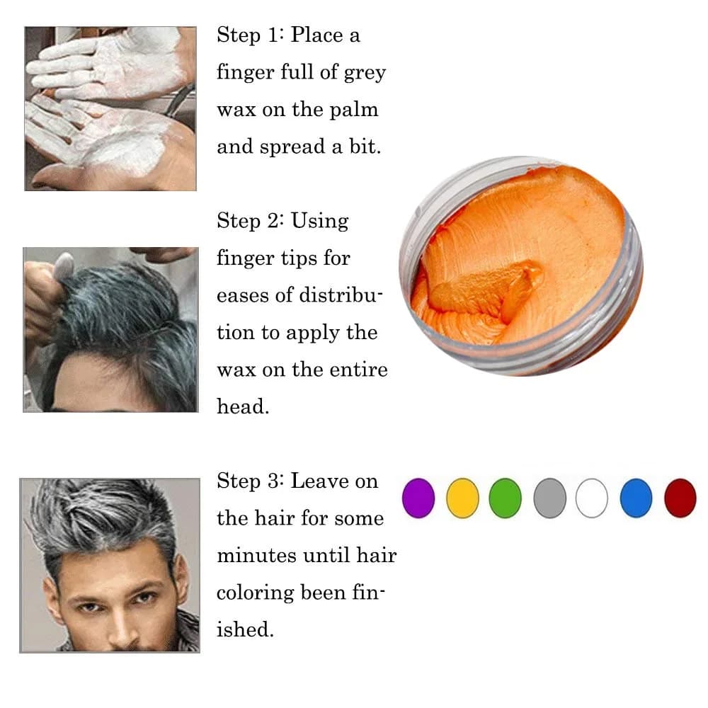 SWAKER Orange Hair Color Wax 130ml - Temporary Vibrant Styling Cream for Men & Women - view 5