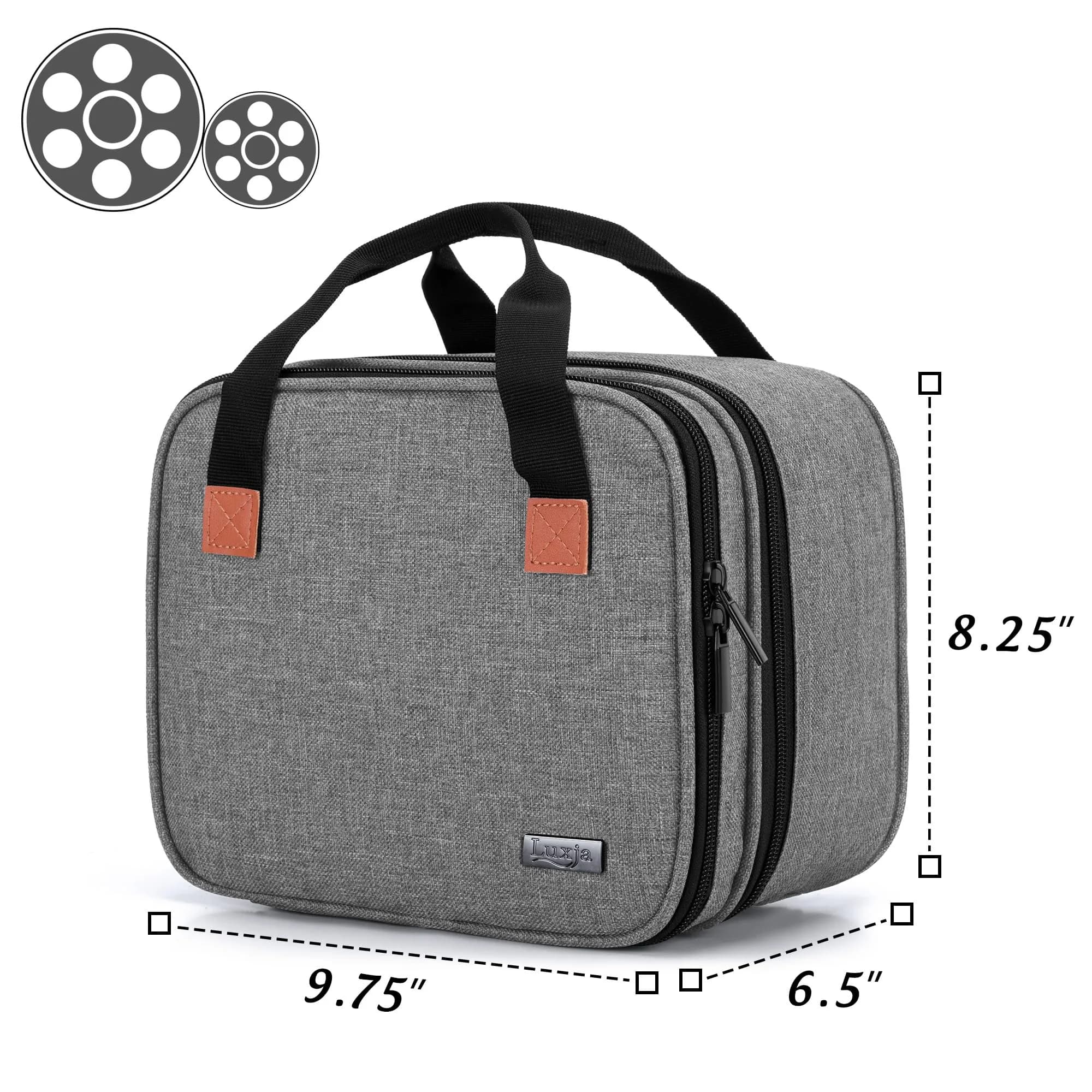 LUXJA Carrying Bag for Mini Projector & Accessories, Gray | Protective Padded Case with Handles - view 5