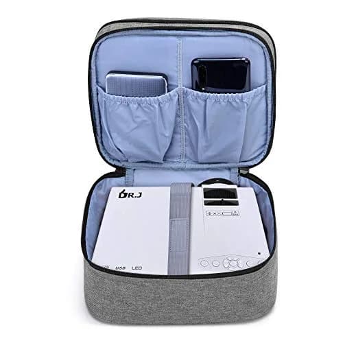 LUXJA Carrying Bag for Mini Projector & Accessories, Gray | Protective Padded Case with Handles thumbnail 3
