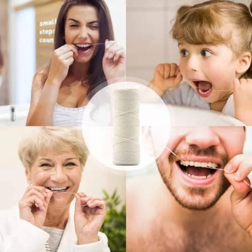 Bambaw Vegan Refill Dental Floss Mint | 165 Foot (50m x 2) | Plastic Free Dental Tape thumbnail 5