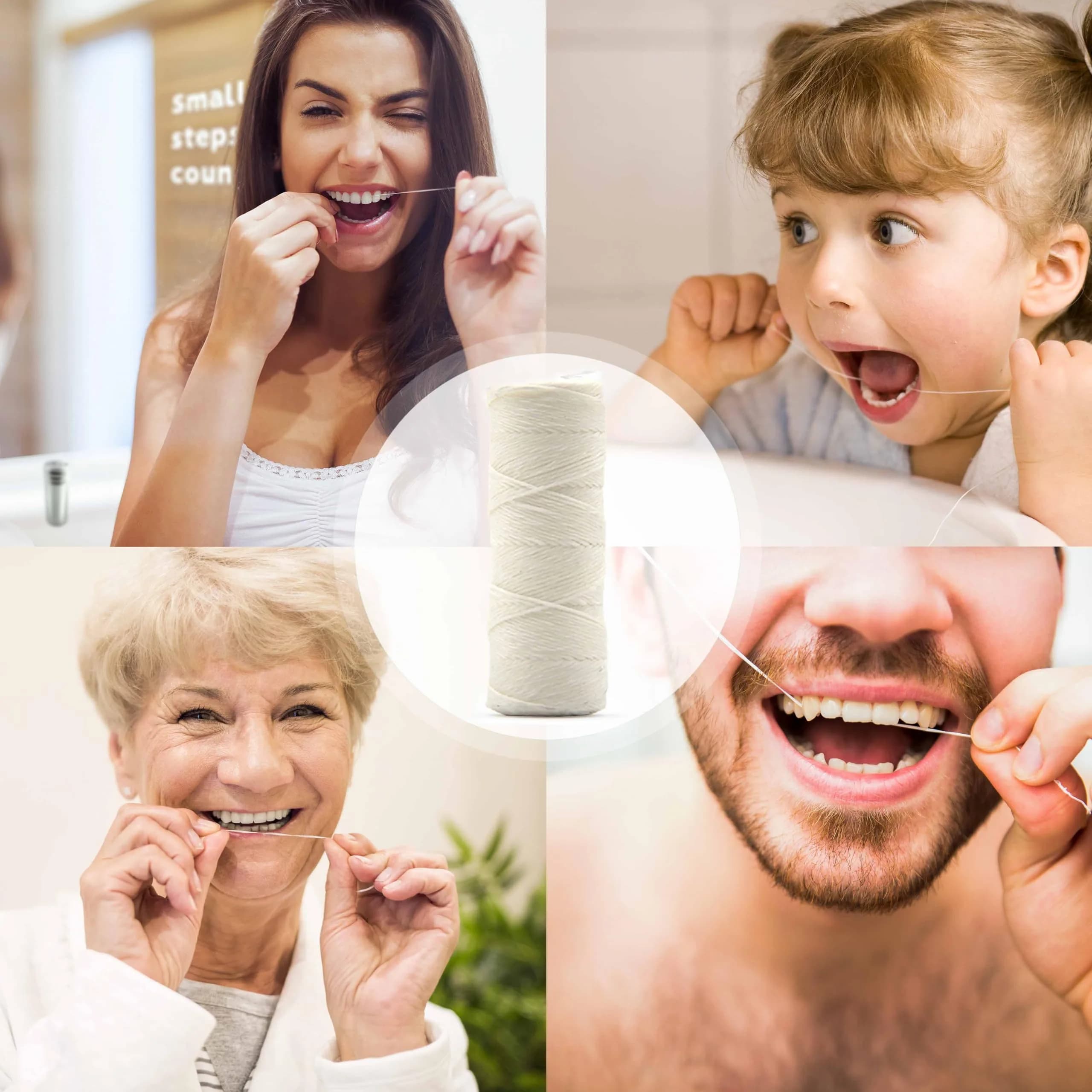 Bambaw Vegan Refill Dental Floss Mint | 165 Foot (50m x 2) | Plastic Free Dental Tape - view 5