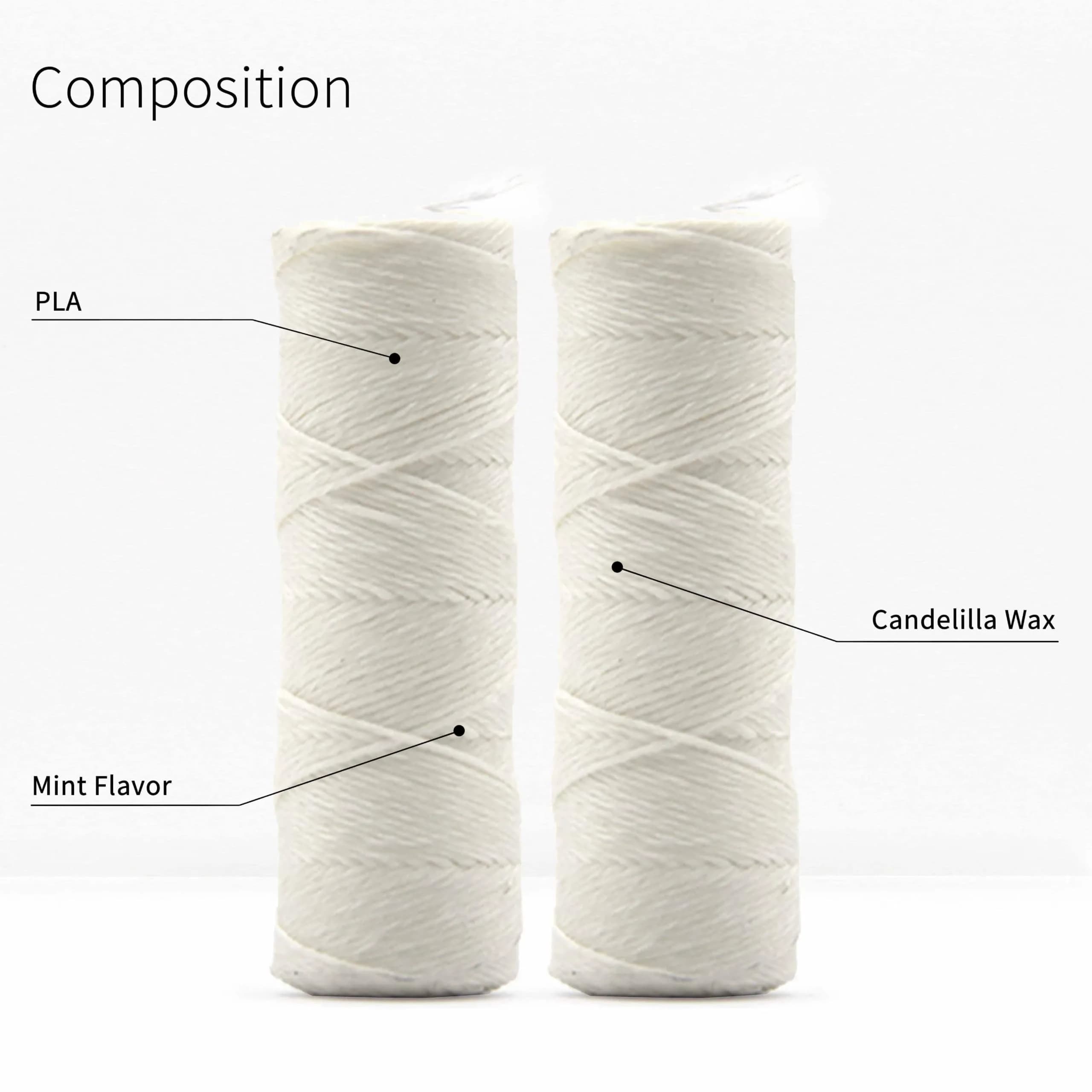Bambaw Vegan Refill Dental Floss Mint | 165 Foot (50m x 2) | Plastic Free Dental Tape - view 3