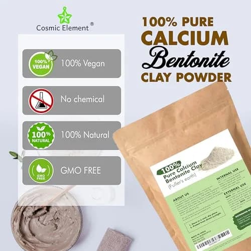 Cosmic Element Vegan Calcium Bentonite Clay Powder 16oz | Deep Pore Detox & Skin Care thumbnail 5
