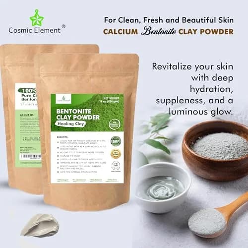 Cosmic Element Vegan Calcium Bentonite Clay Powder 16oz | Deep Pore Detox & Skin Care thumbnail 6