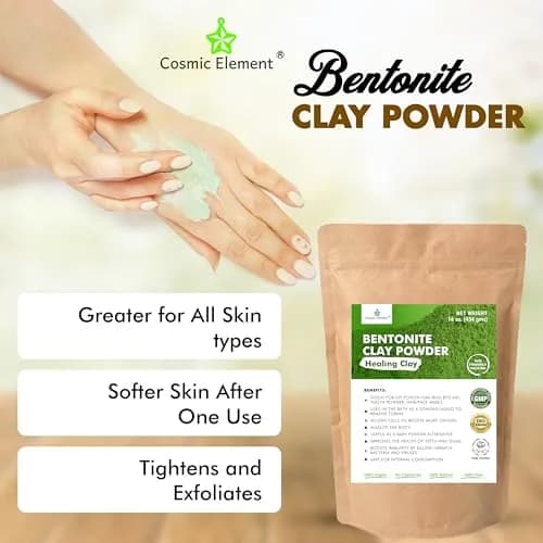 Cosmic Element Vegan Calcium Bentonite Clay Powder 16oz | Deep Pore Detox & Skin Care thumbnail 7