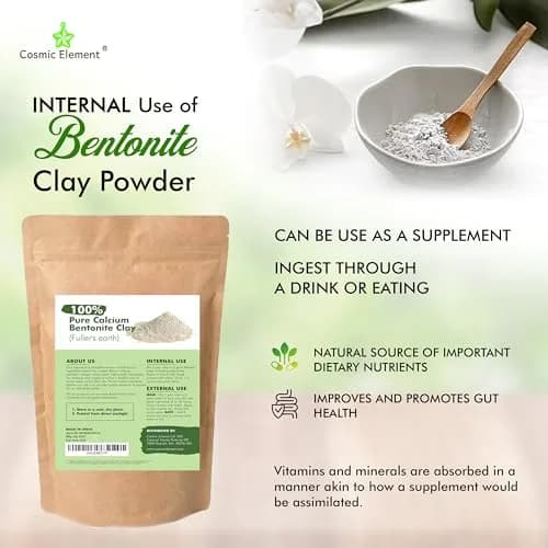 Cosmic Element Vegan Calcium Bentonite Clay Powder 16oz | Deep Pore Detox & Skin Care thumbnail 2