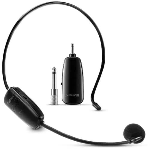 Bietrun UHF Wireless Headset Microphone System with 160ft Range & Dual Connectors | Rechargeable 6-Hour Battery thumbnail 1