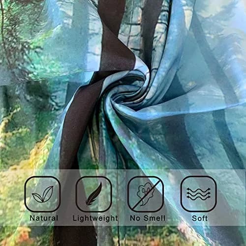 Llamazing Forest Tapestry - Scenic Wall Art for Living Room & Bedroom (Morning Forest, 90.5"L70.8"W) XL thumbnail 6