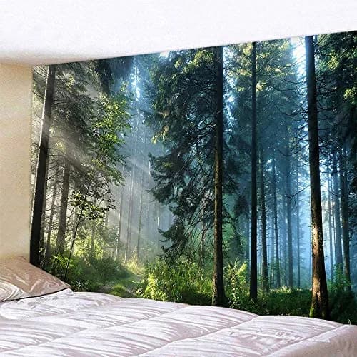 Llamazing Forest Tapestry - Scenic Wall Art for Living Room & Bedroom (Morning Forest, 90.5"L70.8"W) XL thumbnail 2