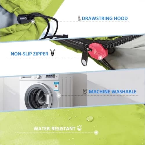 oaskys Camping Sleeping Bag - 3 Season Waterproof & Lightweight | Suitable for Adults & Kids thumbnail 5