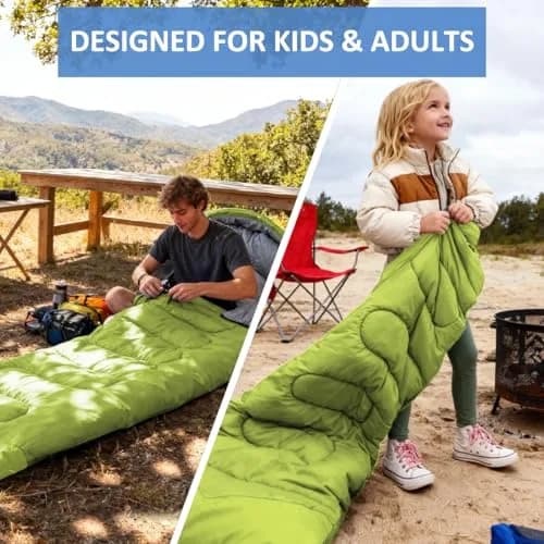 oaskys Camping Sleeping Bag - 3 Season Waterproof & Lightweight | Suitable for Adults & Kids thumbnail 6