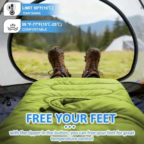oaskys Camping Sleeping Bag - 3 Season Waterproof & Lightweight | Suitable for Adults & Kids thumbnail 7