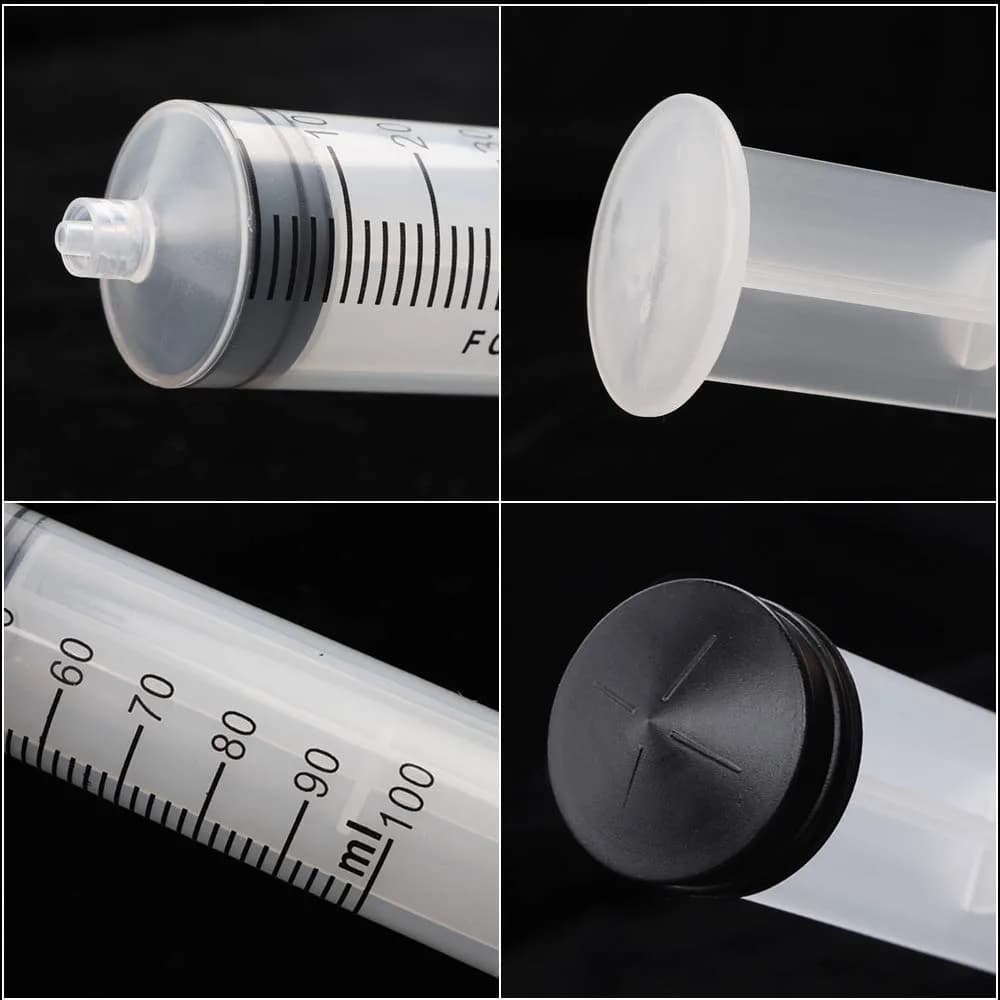 DEPEPE 100ml Large Plastic Syringe with Tubing & Luer Connections (2-Pack, 200ml Total) | Sterile, Accurate Measurement for Labs & Refills - view 4