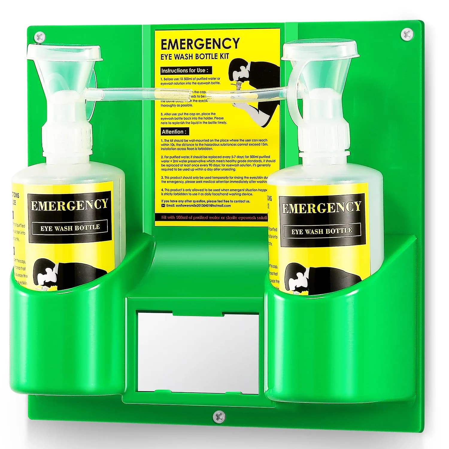 CGOLDENWALL Portable Eye Wash Station with 2x 16.09oz Bottles | Emergency Eye Irrigation Kit for Workplace Safety — Upgrade Model