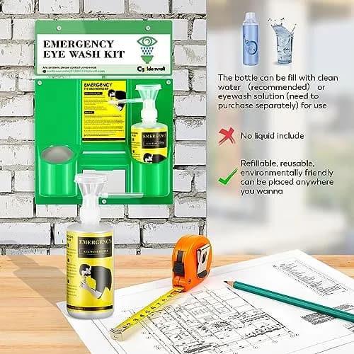 CGOLDENWALL Portable Eye Wash Station with 2x 16.09oz Bottles | Emergency Eye Irrigation Kit for Workplace Safety thumbnail 5