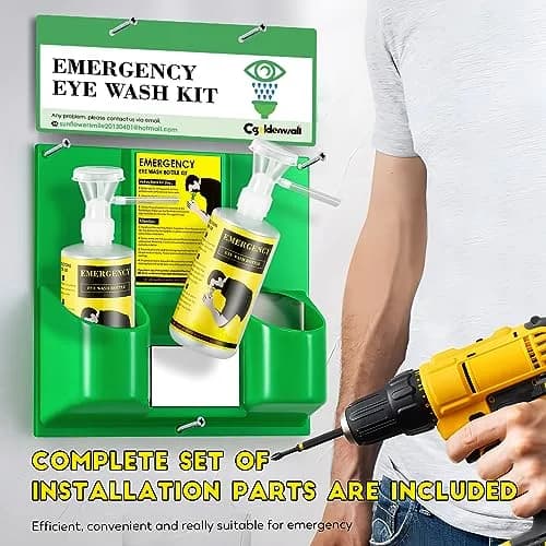 CGOLDENWALL Portable Eye Wash Station with 2x 16.09oz Bottles | Emergency Eye Irrigation Kit for Workplace Safety thumbnail 6