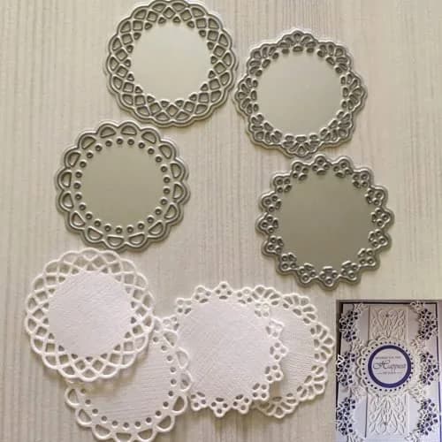 VVS Silver Lace Flower Border Metal Die Cuts Set 47.5x47.5 mm | Crafting Stencils for Card Making thumbnail 2