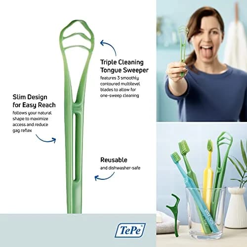 TePe Good Tongue Scraper Cleaner 1 Count (Pack of 1) | Removes Buildup for Fresher Breath thumbnail 2