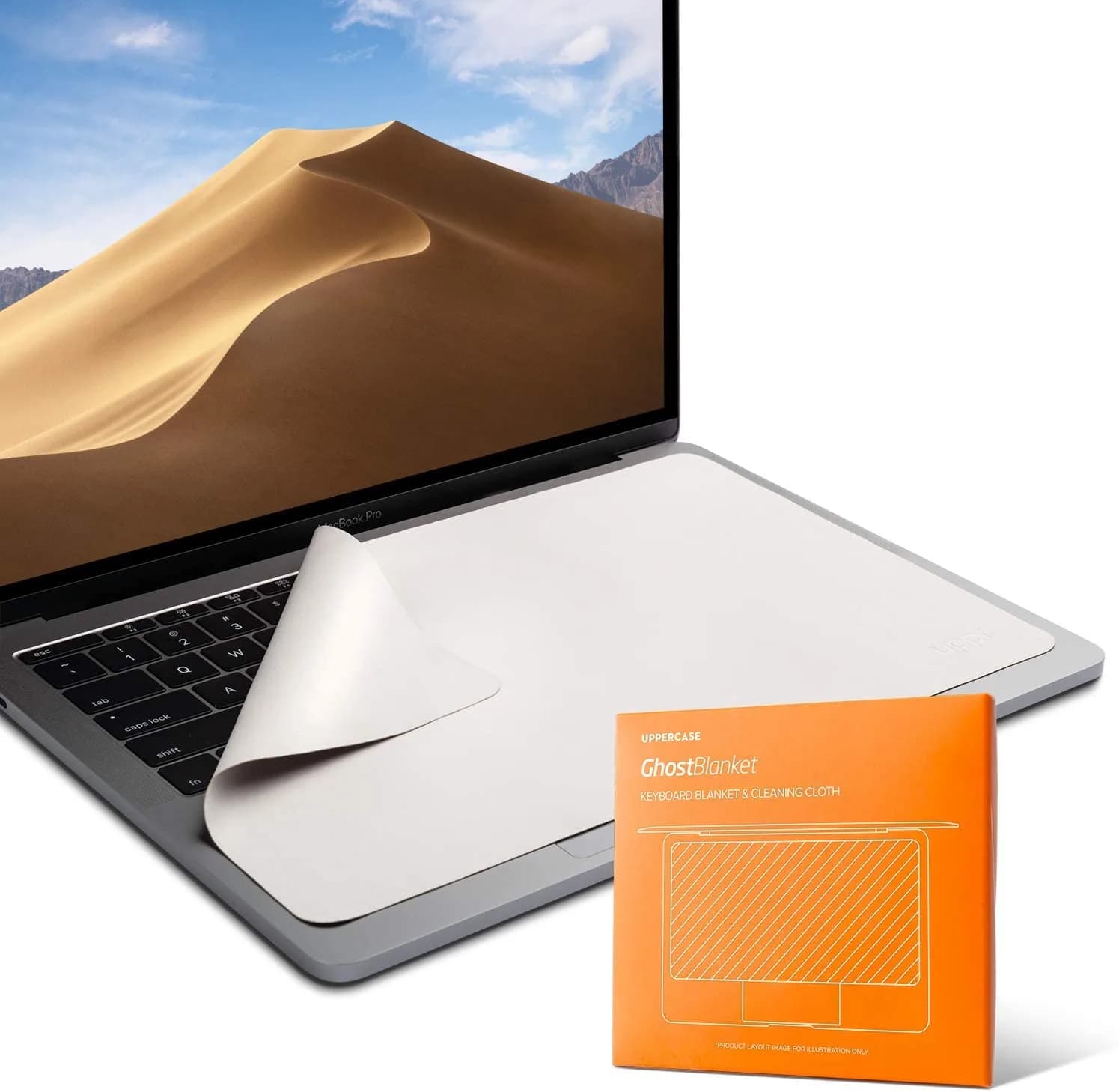 UPPERCASE GhostBlanket Screen Keyboard Imprint Protection Microfiber Liner and Cleaning Cloth 290mm x 186mm | Protects MacBook Screens from Keyboard Marks - main product image