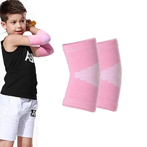 Luwint Kids Knit Elbow Brace Support Compression Arm Sleeves for Volleyball Weightlifting Tennis Tendonitis (Pink, Medium) thumbnail 1