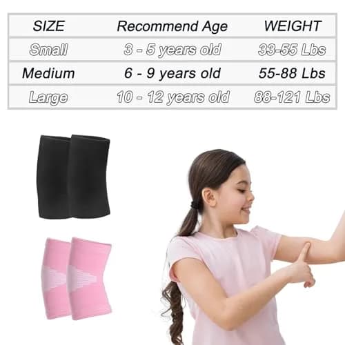 Luwint Kids Knit Elbow Brace Support Compression Arm Sleeves for Volleyball Weightlifting Tennis Tendonitis (Pink, Medium) thumbnail 6